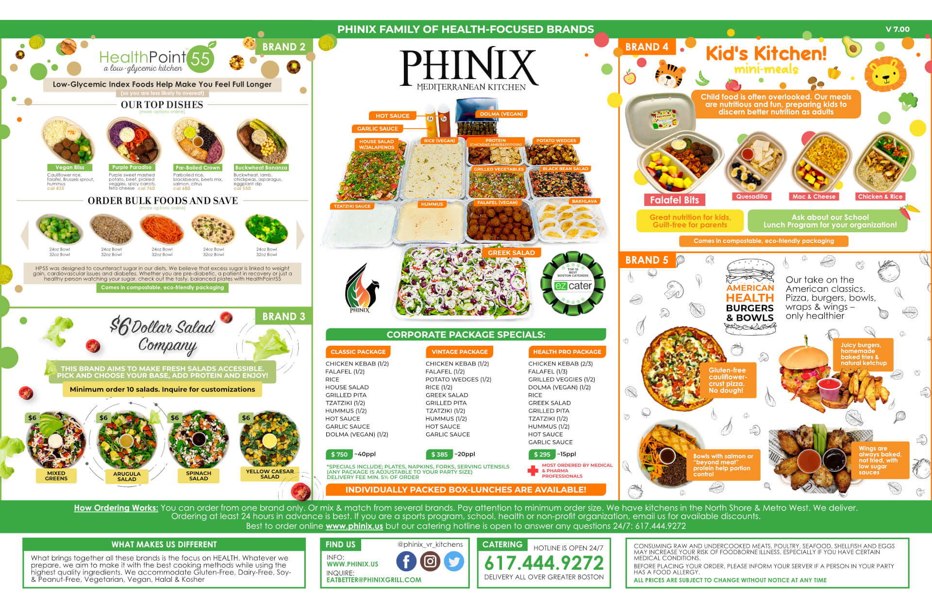 a brochure showing a variety of food items.