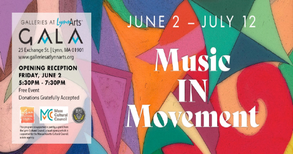 a poster for a music in movement event.