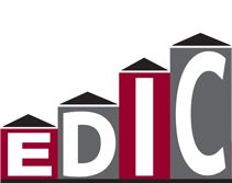 The logo for edic, inspired by Lynn's vibrant arts and cultural scene.