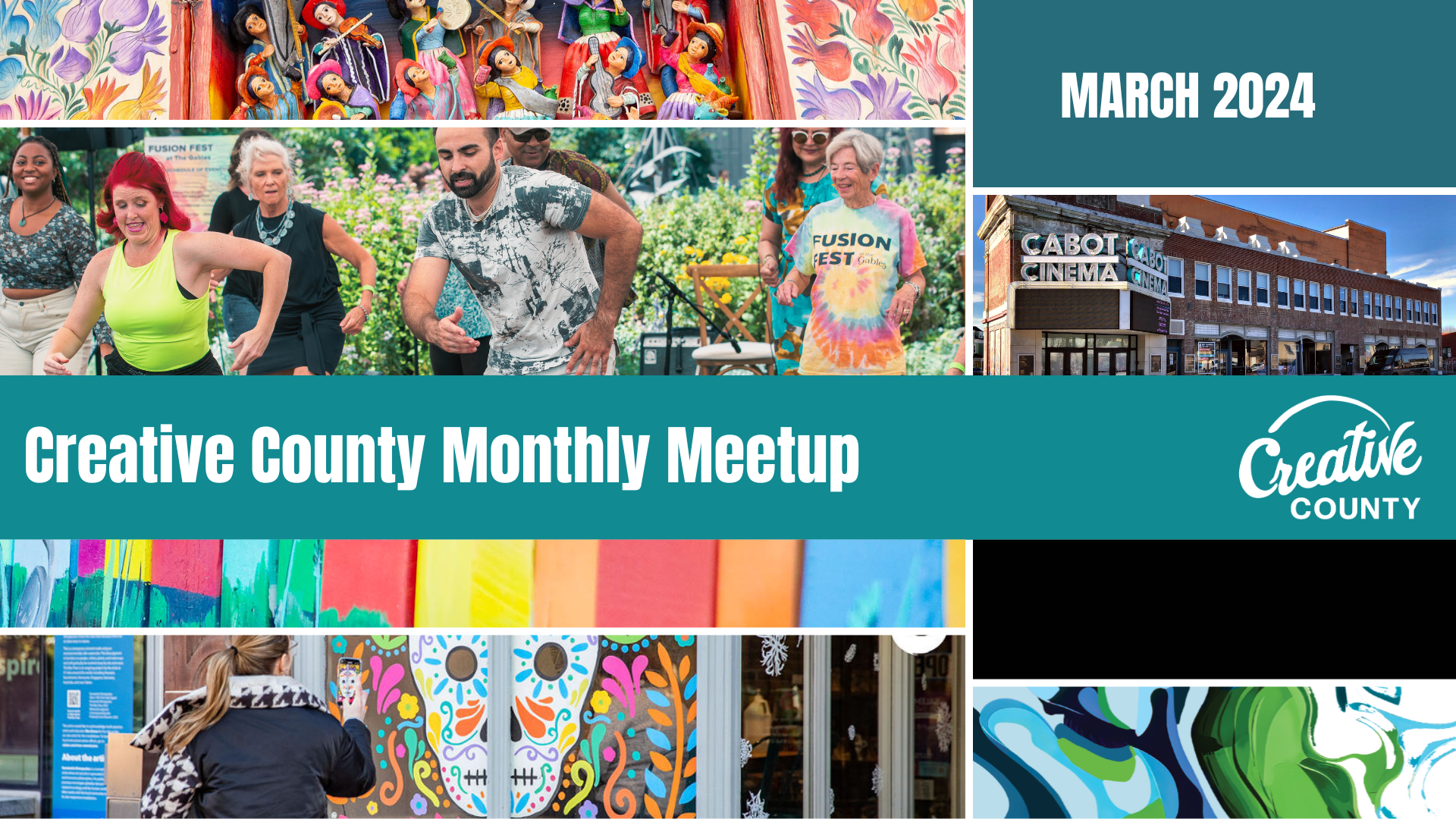 Monthly community gathering in Creative County.