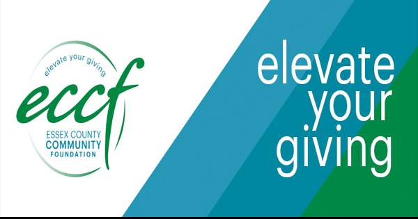 Introducing the Essex County Community Foundation logo, set against a vibrant green and blue backdrop. Featuring the inspiring slogan "Elevate Your Giving," this design highlights our commitment to enhancing charitable contributions in your community.